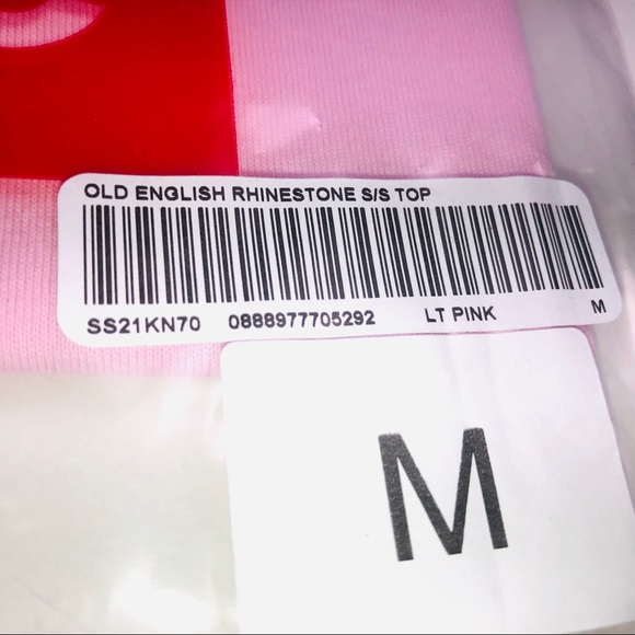 Supreme Old English Logo Rhinestone S/S Top SS21 - Picture 4 of 5